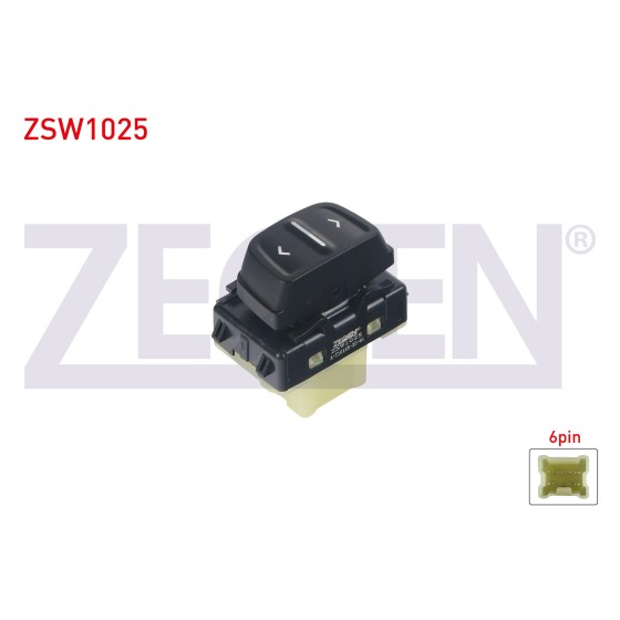 ZEGEN Cam Acma Anahtari Tekli Turuncu Isik 6 Pin Dacia Sandero II - Dacia Logan II 2013- / Renault Symbol Iii 2012 - Kod ZSW1025 - OEM 254214937R ürün görseli