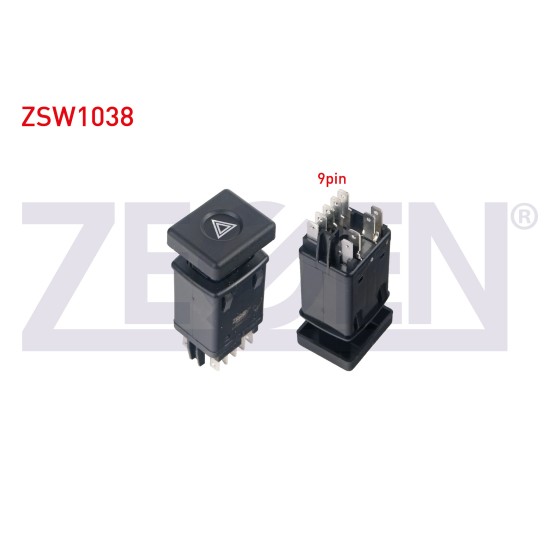 ZEGEN Flasor Anahtari 9 Pin Kirmizi Isik Renault R9 1985-2000 - Kod ZSW1038 - OEM 7700765726 ürün görseli