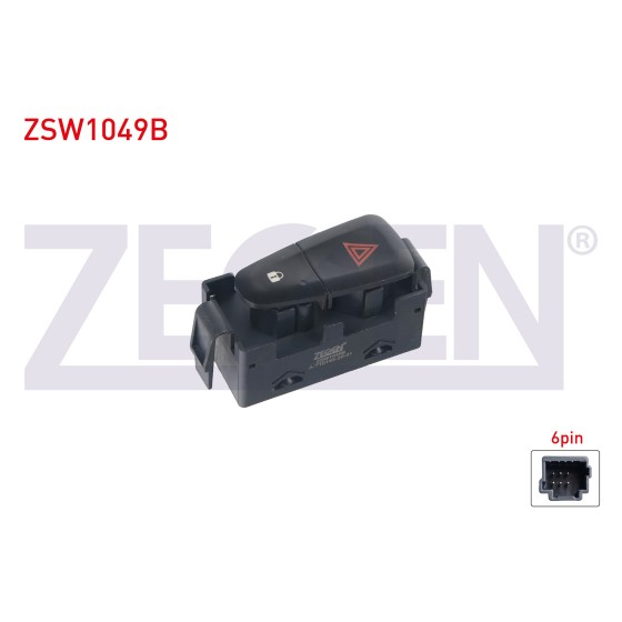 ZEGEN Kapi Kilit VE Flasor Anahtari 6 Pin Renault Megane Iii - Renault Scenic Iii 2008-2015 / Dacia Lodgy - Dacia Sandero - Dacia Dokker 2008 - Kod ZSW1049B - OEM 252100004R ürün görseli
