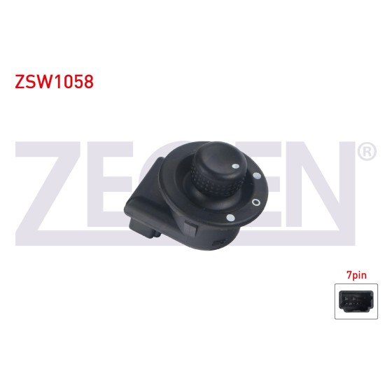 ZEGEN Ayna - Ayar Dugmesi 7 Pin Renault Clio II - Renault Megane II - Kangoo - Master II 1998-2010 - Kod ZSW1058 - OEM 7700401141 ürün görseli