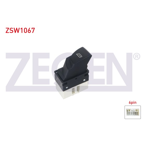 ZEGEN Cam Acma Anahtari Tekli Beyaz 6 Pin Turuncu Isik Ducato - Jumper II - Boxer II 2002-2006 - Kod ZSW1067 - OEM 735315619 ürün görseli