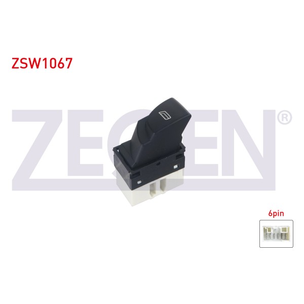 ZEGEN Cam Acma Anahtari Tekli Beyaz 6 Pin Turuncu Isik Ducato - Jumper II - Boxer II 2002-2006 - Kod ZSW1067 - OEM 735315619