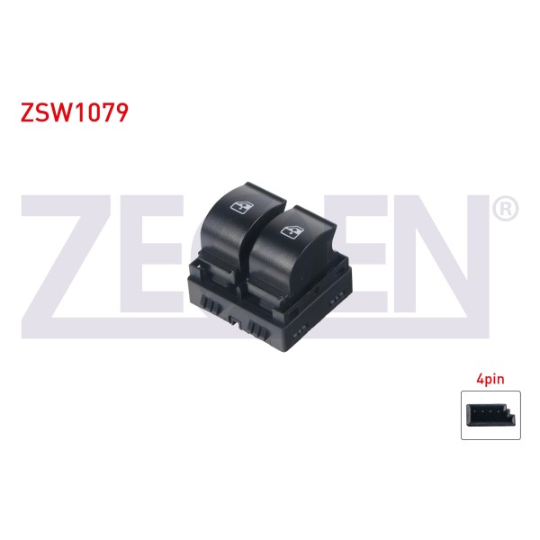 ZEGEN Cam Acma Anahtari Ciftli Kirmizi Isik 4 Pin Fiat Linea 2007 - Kod ZSW1079 - OEM