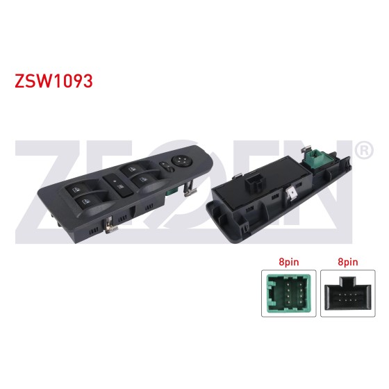 ZEGEN Ayna - Cam Acma Anahtar Grup Ayna Ayarli Yesil Isik 16 Pin Fiat Linea 2007- / Fiat Grande Fiat Punto 2005-2012 - Kod ZSW1093 - OEM 7354423320 ürün görseli