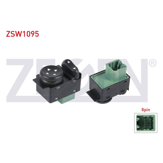ZEGEN Ayna - Ayar Dugmesi 8 Pin Fiat Linea - Fiat Doblo 2001- / Fiat Albea - Fiat Palio - Fiat Marea - Fiat Brava 1995-2007 - Kod ZSW1095 - OEM 735316891 ürün görseli