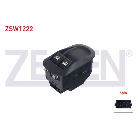 ZEGEN Cam Acma Anahtari Ciftli 6 Pin Peugeot 206 1998-2006 / 206+ 2009-2013 / 306 1993-2002 - Kod ZSW1222 - OEM 6554.WQ ürün görseli
