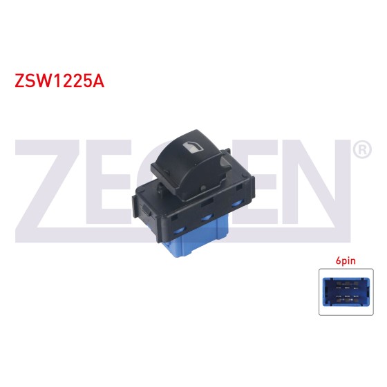 ZEGEN Cam Acma Anahtari Tekli Mavi Soketli 6 Pin C-elysee - 301 2012 - OEM ZSW1225A ürün görseli