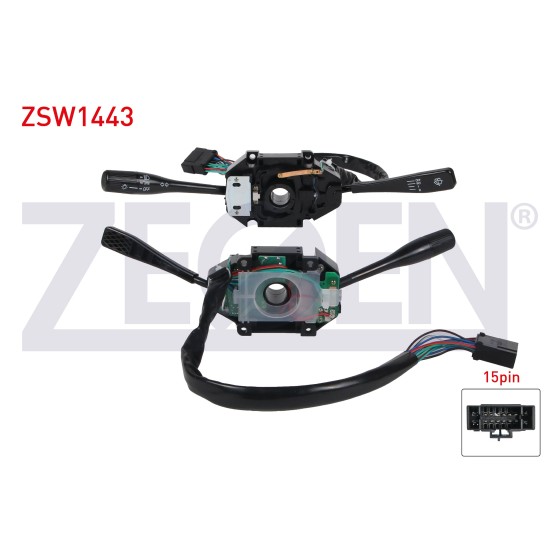 ZEGEN Far - Sinyal Silecek Kumanda Kolu 15 Pin Mitsubishi L300 1987-1996 - Kod ZSW1443 - OEM MB571632 ürün görseli