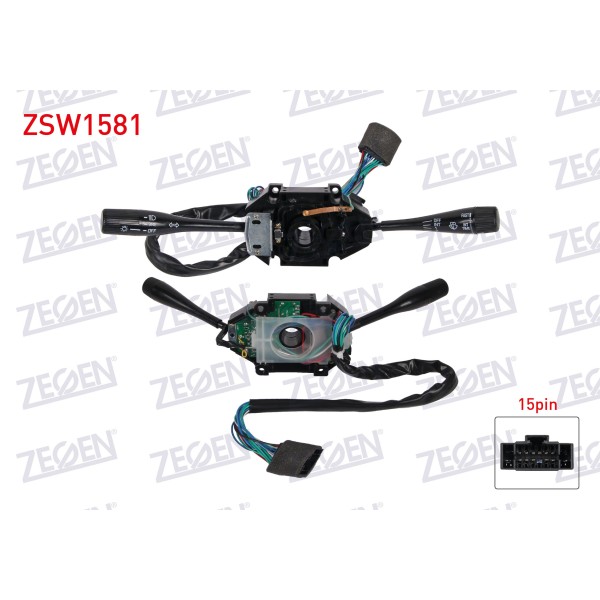 ZEGEN Far - Silecek Kumanda Kolu Komple 15 Pin Mitsubishi L300 1997-2006 - Kod ZSW1581 - OEM MB571633