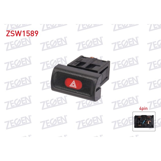 ZEGEN Flasor Anahtari 4 Pin Opel Vectra B 1995-2003 - Kod ZSW1589 - OEM 9138058 ürün görseli