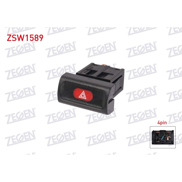 ZEGEN Flasor Anahtari 4 Pin Opel Vectra B 1995-2003 - Kod ZSW1589 - OEM 9138058