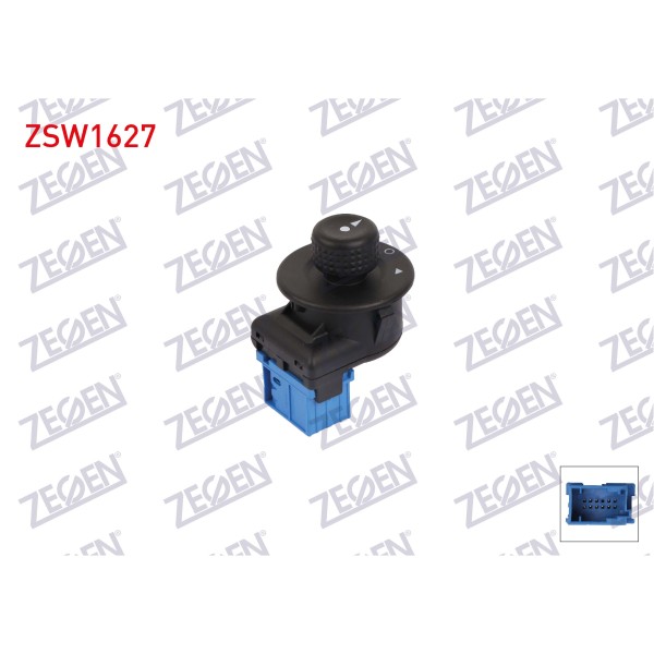 ZEGEN Ayna - Ayar Dugmesi Mavi Soket 11 Pin Peugeot Partner 2008- / 1007 2005- / Berlingo 2005 - Kod ZSW1627 - OEM 6545.KS