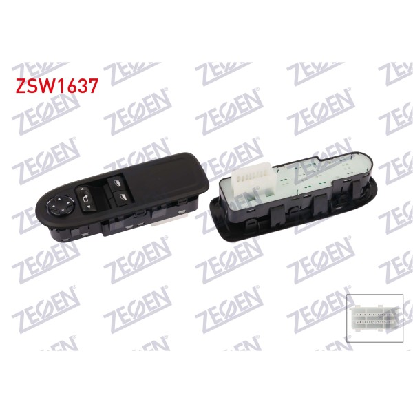 ZEGEN Cam Acma Anahtar Grup 14 Pin Citroen C3 II (SC_) 2009- / Kia Sportage Iii (SL) 2010 - Kod ZSW1637 - OEM 96647495XT