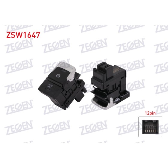 ZEGEN EL Fren Anahtari 12 Pin Volkswagen Golf Vii 2012- / Volkswagen Passat B8 2014 - Kod ZSW1647 - OEM 5G0927225DWZU ürün görseli
