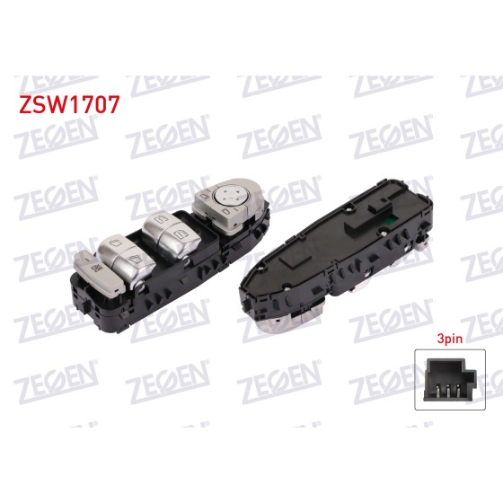 ZEGEN Ayna - Cam Acma Düğmesi Vito 447 Sol Anahtar Grup Ayna Ayarli 3 Pin Mercedes-benz Vito 447 2014 - Kod ZSW1707 - OEM A4475450513 ürün görseli