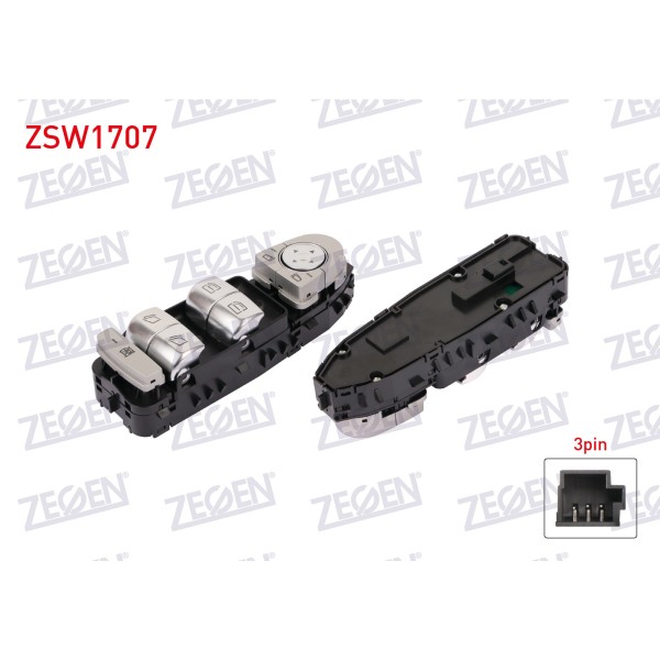 ZEGEN Ayna - Cam Acma Düğmesi Vito 447 Sol Anahtar Grup Ayna Ayarli 3 Pin Mercedes-benz Vito 447 2014 - Kod ZSW1707 - OEM A4475450513