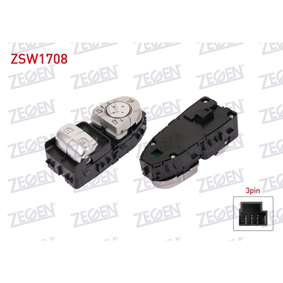 ZEGEN Ayna - Cam Acma Anahtar Ciftli Katlanir Aynali VE Ayna Ayarli 3 Pin Mercedes-benz Vito 2014 - Kod ZSW1708 - OEM A2059057011 ürün görseli