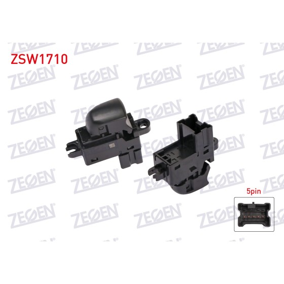 ZEGEN Cam Acma Anahtari Tekli 5 Pin Nissan Juke 2010- / Nissan Qashqai 2014-2017 - Kod ZSW1710 - OEM ürün görseli