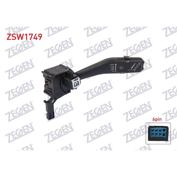 ZEGEN Silecek - Kumanda Kolu 6 Pin Volkswagen Caddy Iii 2004-2010 / Volkswagen Golf V-vi 2003-2012 / Volkswagen Jetta Iii 2004-2010 / Volkswagen Tiguan 2007-2018 / Volkswagen Touran 2003-2010 - Kod ZSW1749 - OEM 13334021