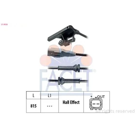 Facet ABS Hız Sensörü (Arka) – 21.0028 ürün görseli