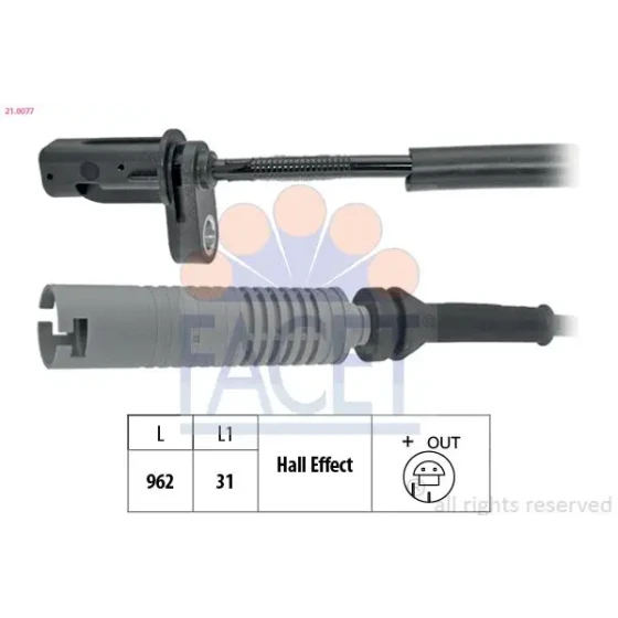 Facet ABS Hız Sensörü (Arka) – 21.0077 / OEM 34526762466 ürün görseli