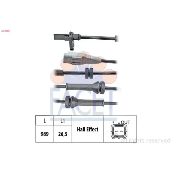 Facet ABS Hız Sensörü (Arka) – 21.0096 / OEM 4545E8 ürün görseli
