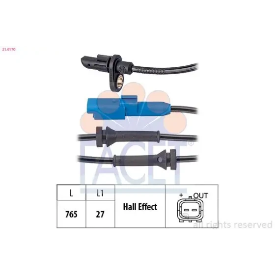 Facet ABS Hız Sensörü (Arka) – 21.0170 / OEM 9805066080 ürün görseli
