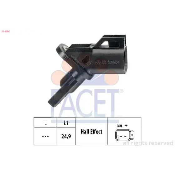 Facet ABS Hız Sensörü (Ön) – 21.0005 / OEM 6G9N2B372CB ürün görseli
