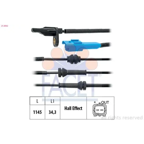 Facet ABS Hız Sensörü (Ön) – 21.0062 / OEM 454597 ürün görseli