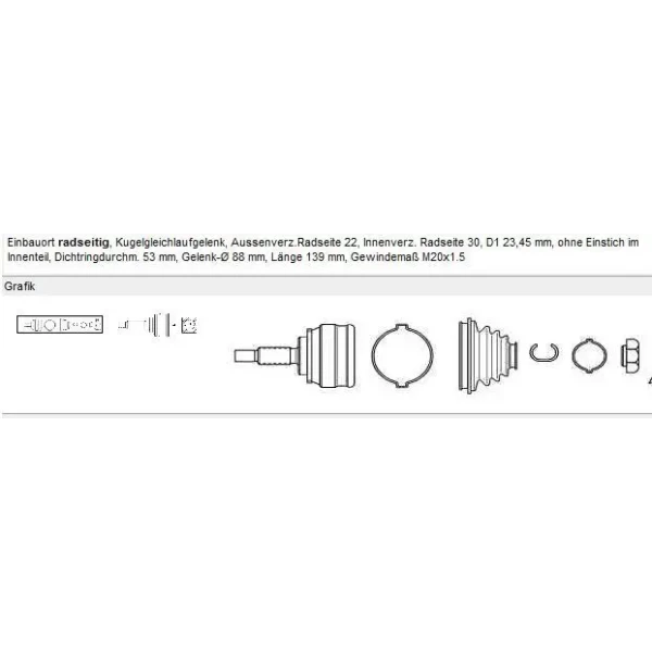GKN Aks Kafası (Dış) – 304814 / OEM 6X0498099