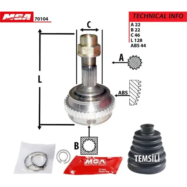 MGA Aks Kafası (Dış) – 70104 / OEM 46307107