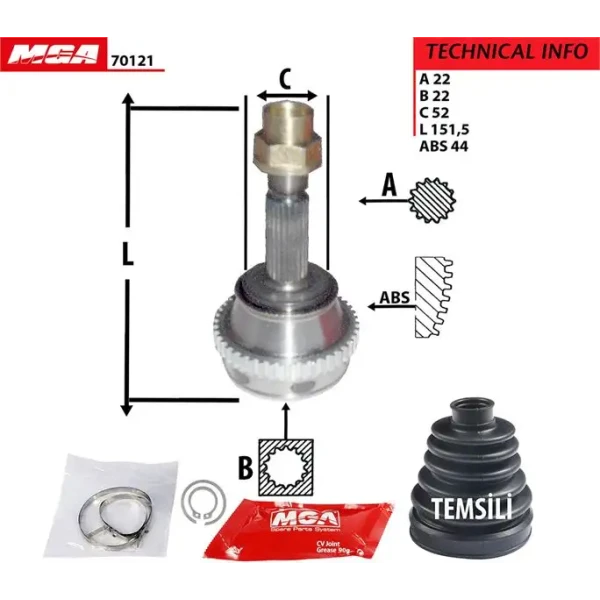 MGA Aks Kafası (Dış) – 70121 / OEM 46307121