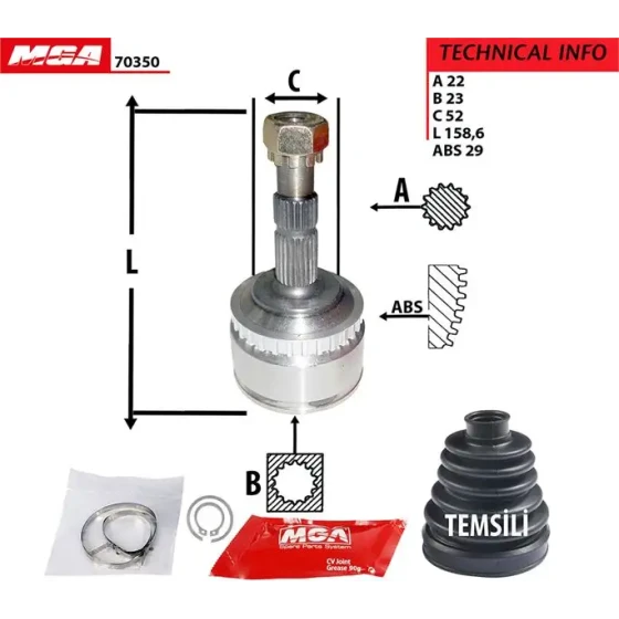 MGA Aks Kafası (Dış) – 70350 / OEM 374403 ürün görseli