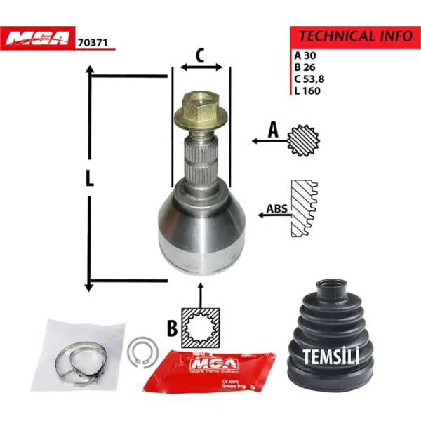 MGA Aks Kafası (Dış) – 70371 / OEM 374843