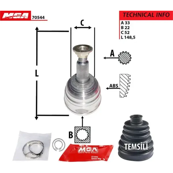 MGA Aks Kafası (Dış) – 70544 / OEM 96273760
