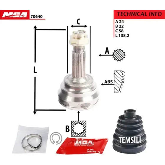 MGA Aks Kafası (Dış) – 70640 / OEM 4347059115 ürün görseli