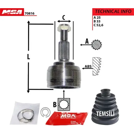 MGA Aks Kafası (Dış) – 70816 / OEM 8200725499 ürün görseli