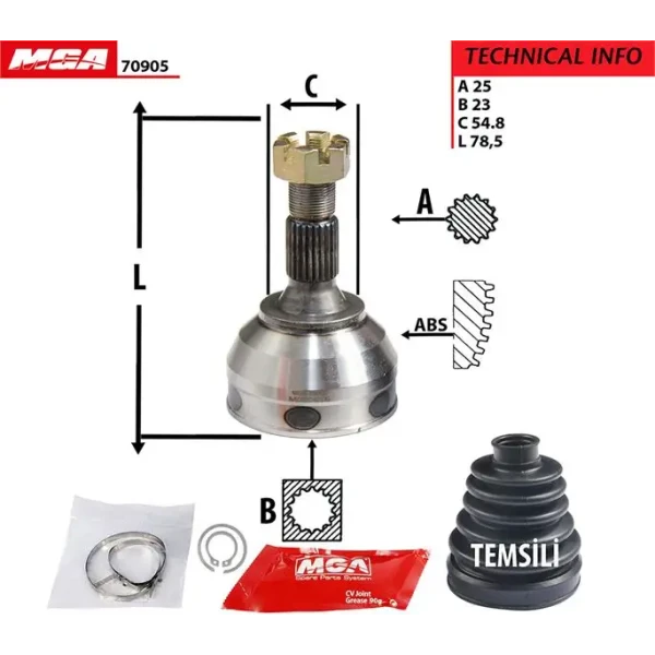MGA Aks Kafası (Dış) – 70905 / OEM 327379