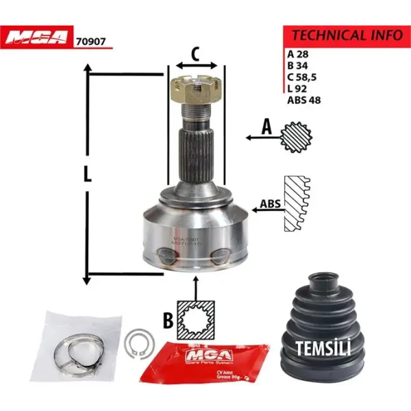 MGA Aks Kafası (Dış) – 70907 / OEM 3273EG