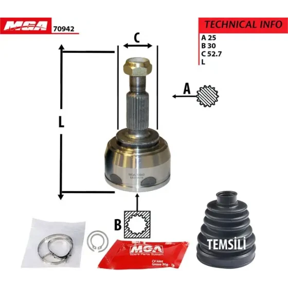 MGA Aks Kafası (Dış) – 70942 / OEM 8200216519 ürün görseli