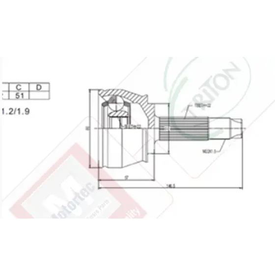 Motortec Aks Kafası (Dış) – TMP0086 / OEM 46308205 ürün görseli