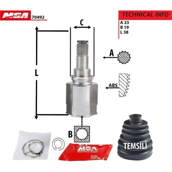 MGA Aks Kafası (İç) – 70492 / OEM 4303052020 ürün görseli