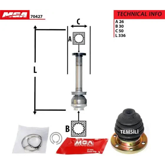 MGA Aks Kafası (sağ İç) – 70427 / OEM 7H0498104G ürün görseli