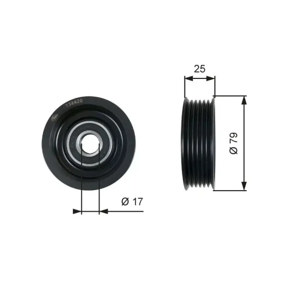 Gates Alternatör Gergi Rulmanı – T36420 / OEM Z60115940 ürün görseli