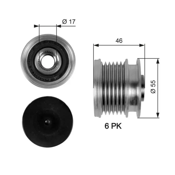 Gates Alternatör Kasnağı – OAP7092 / OEM A6461550115 ürün görseli