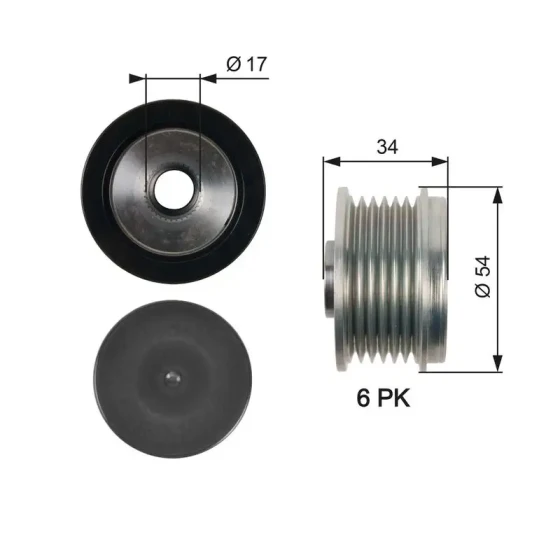 Gates Alternatör Kasnağı – OAP7135 / OEM 12317802616 ürün görseli