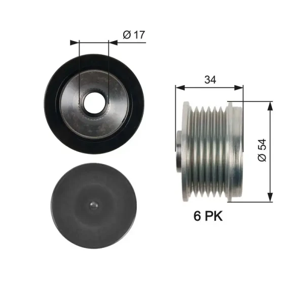 Gates Alternatör Kasnağı – OAP7135 / OEM 12317802616