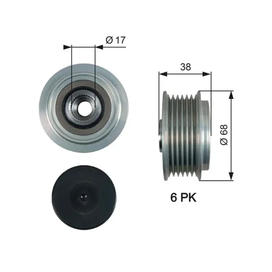 Gates Alternatör Kasnağı – OAP7185 / OEM 3732125301 ürün görseli