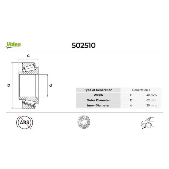 Valeo Arka Aks Rulmanı – 502510 ürün görseli