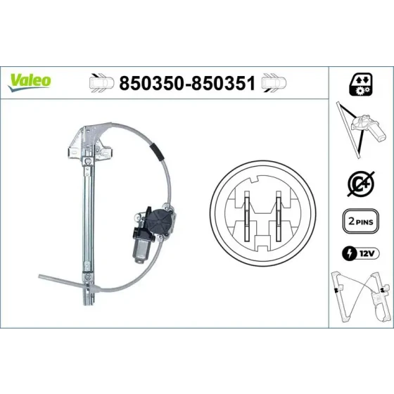 Valeo Arka Cam Krikosu (Sol) – 850350 / OEM 7700834343 ürün görseli